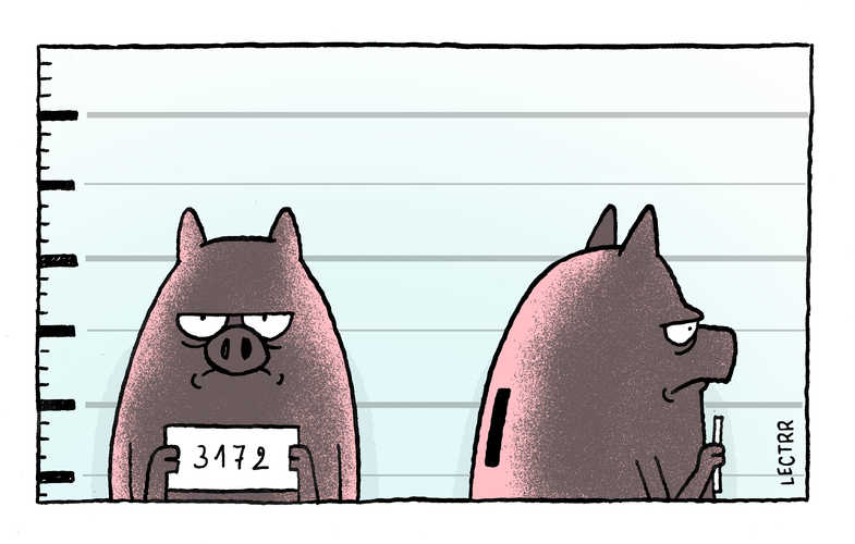 Mug shot spaarvarken 